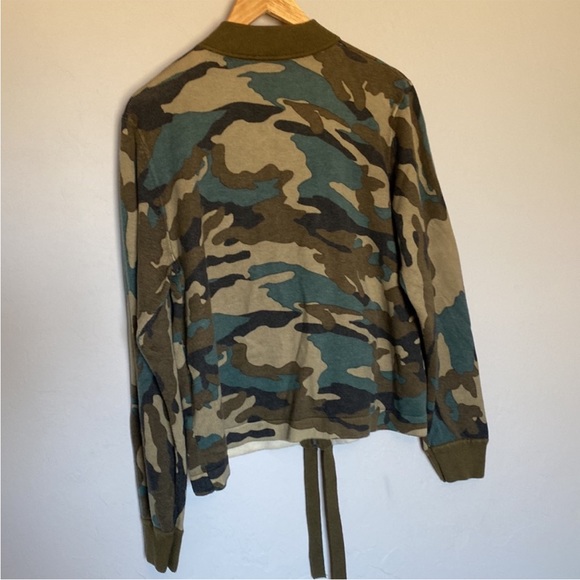J. Crew Camo Zip Up Sweater Bomber Style Cardigan size M - Picture 12 of 13